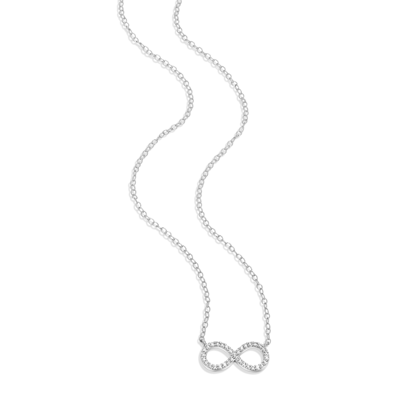 Infinity Statement Necklace in Rhodium-Plated Sterling Silver | M by Monte Luna