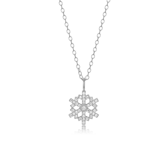 Snowflake Pendant Necklace in Rhodium-Plated Sterling Silver | M by Monte Luna
