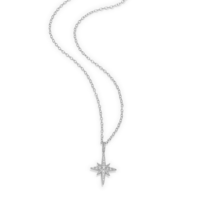 Cardinal Points Pendant Necklace in Rhodium-Plated Sterling Silver | M by Monte Luna