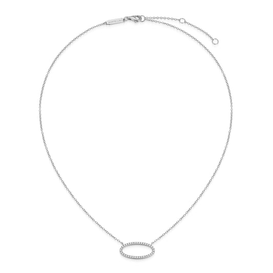 BN0276W - Open Oval Lab-Created Diamond Necklace | m by monte luna