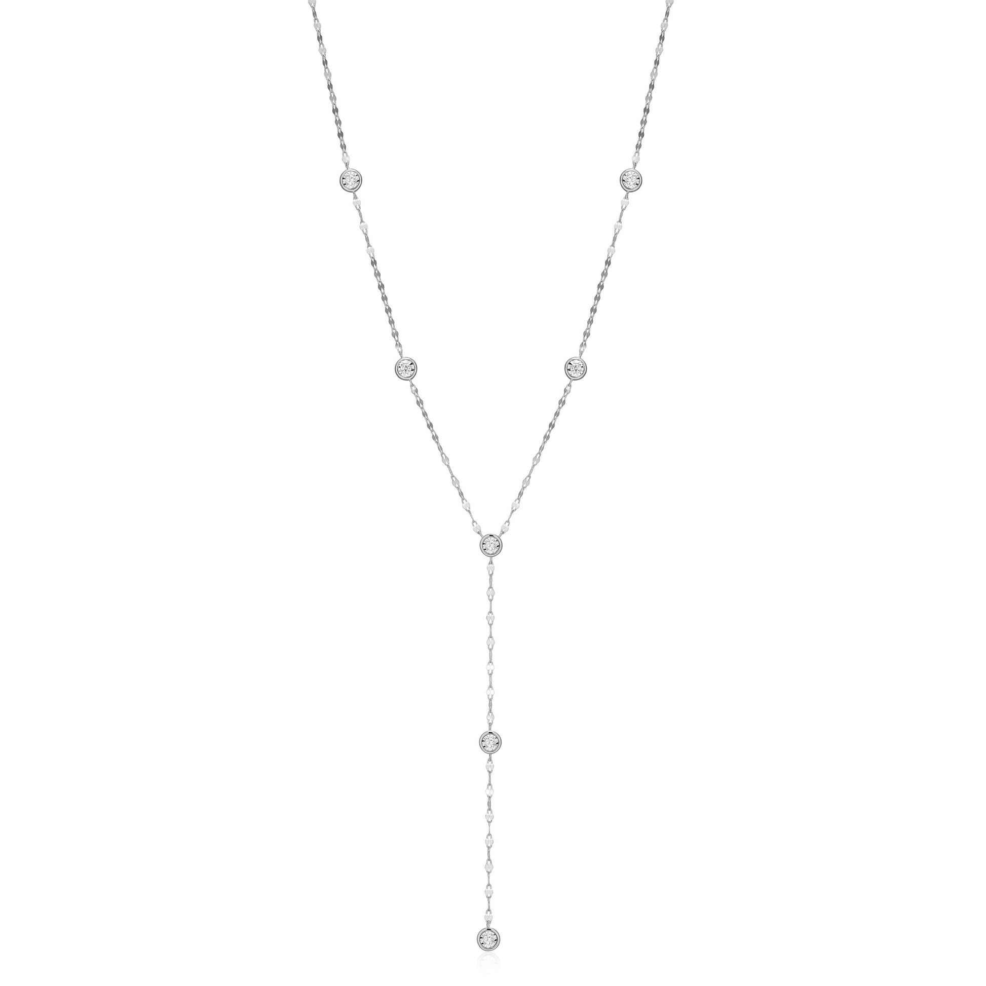 BN0303W - Station Lariat Lumachina Chain Necklace | m by monte luna