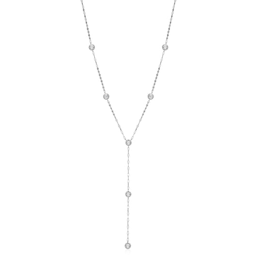 BN0303W - Station Lariat Lumachina Chain Necklace | m by monte luna