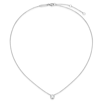 MN0144W - Bezel Solitaire 1/2 CT Necklace | Monte Luna