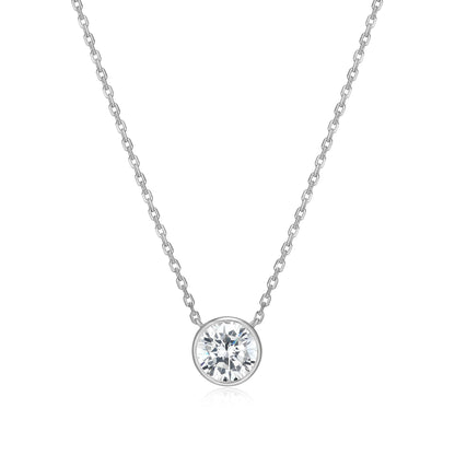 MN0145W - Bezel Solitaire 1.0 CT Necklace | Monte Luna
