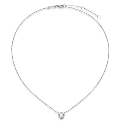 MN0145W - Bezel Solitaire 1.0 CT Necklace | Monte Luna