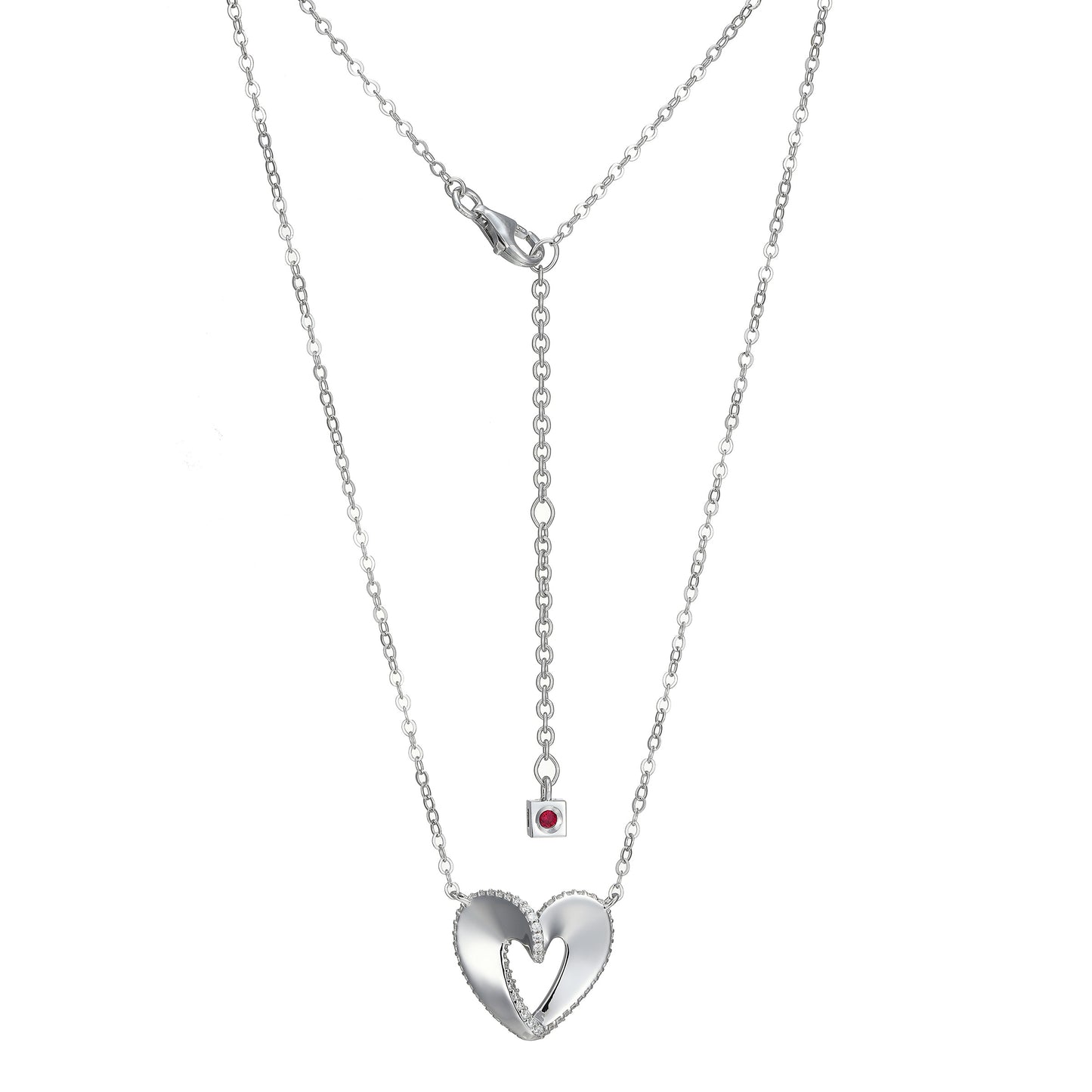 LN0249 - Ribbon Heart Necklace | elle