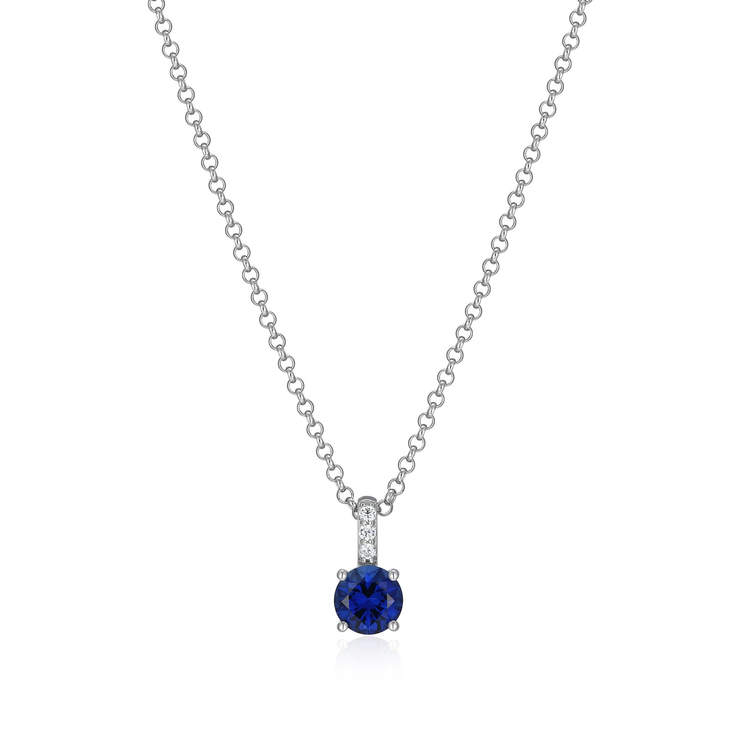 LN0292 - Duchess Created Blue Sapphire Necklace | elle