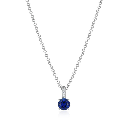 LN0292 - Duchess Created Blue Sapphire Necklace | elle