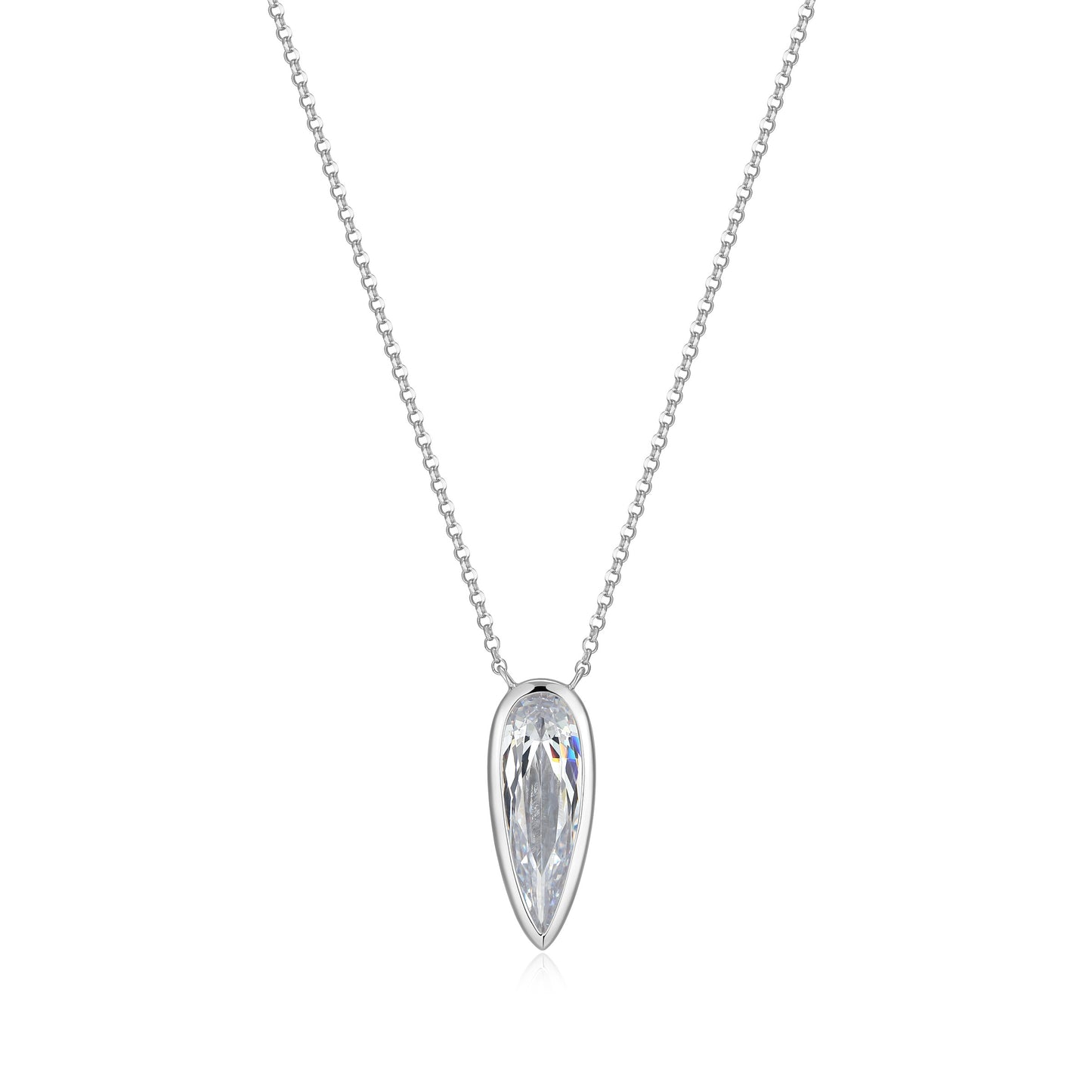 LN0290 - Lustre Inverted Pear Necklace | elle