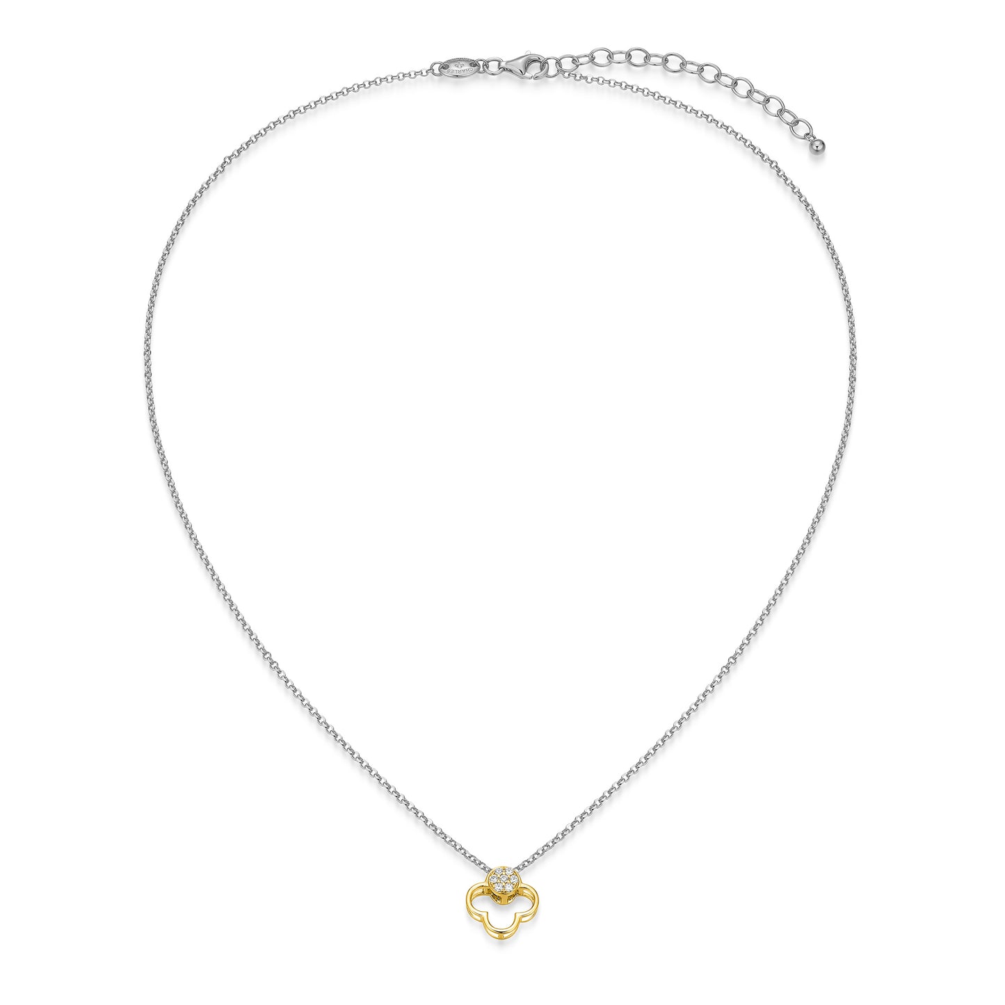 CN0200 - Two-Tone Clover Pendant Necklace | charles garnier