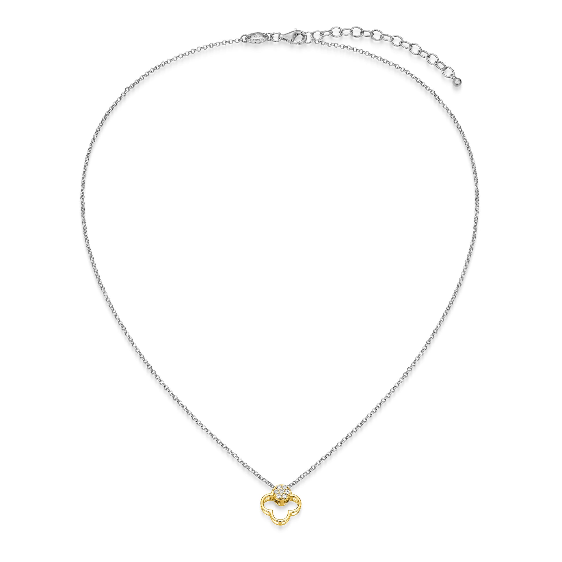 CN0200 - Two-Tone Clover Pendant Necklace | charles garnier