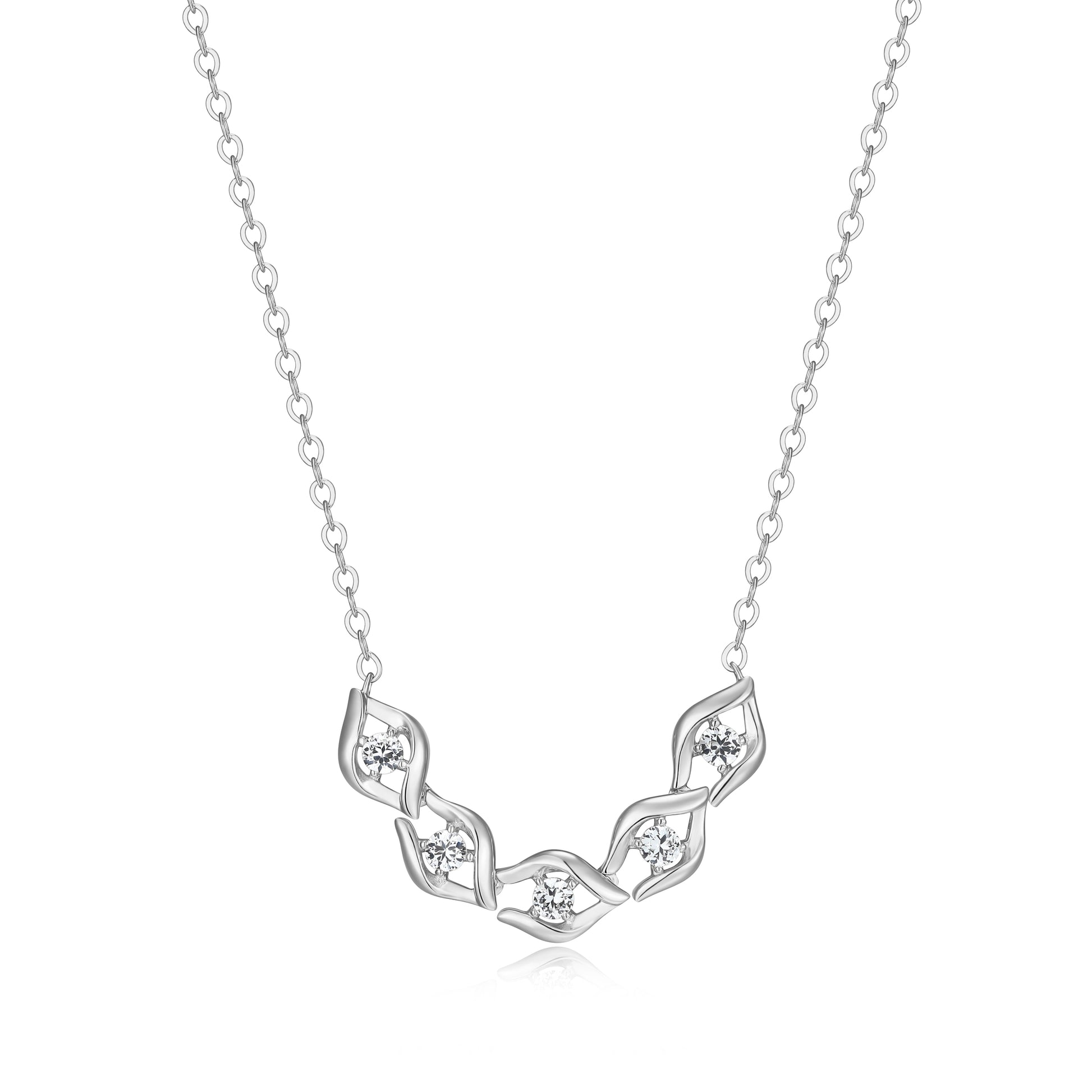 CN0189 - Intertwined Created White Sapphire Necklace | charles garnier