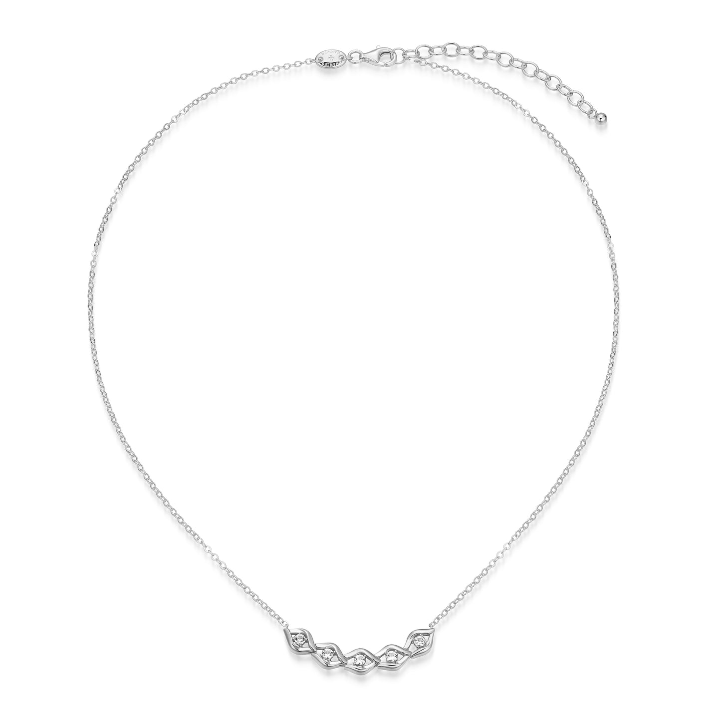 CN0189 - Intertwined Created White Sapphire Necklace | charles garnier