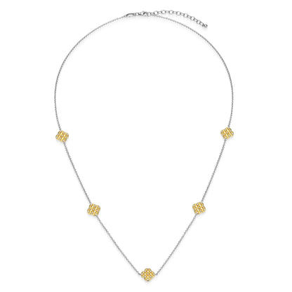 CN0220 - Quilted Clover Station Long Necklace | Paris 1901