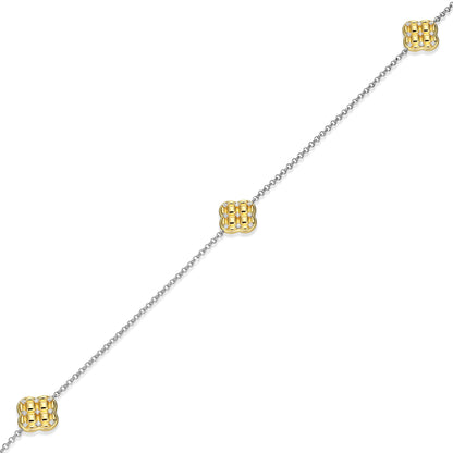 CN0220 - Quilted Clover Station Long Necklace | Paris 1901