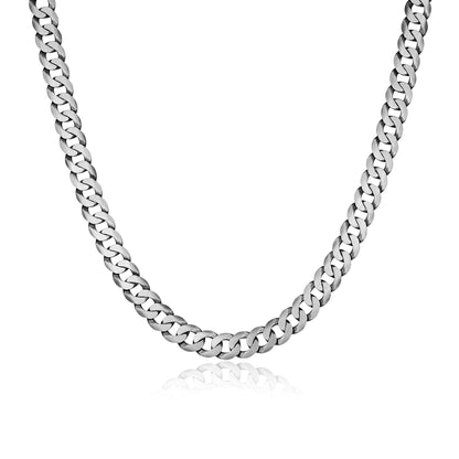 Italian Chain Brushed Gunmetal Curb Chain Necklace - 20" - UN28 | ethos