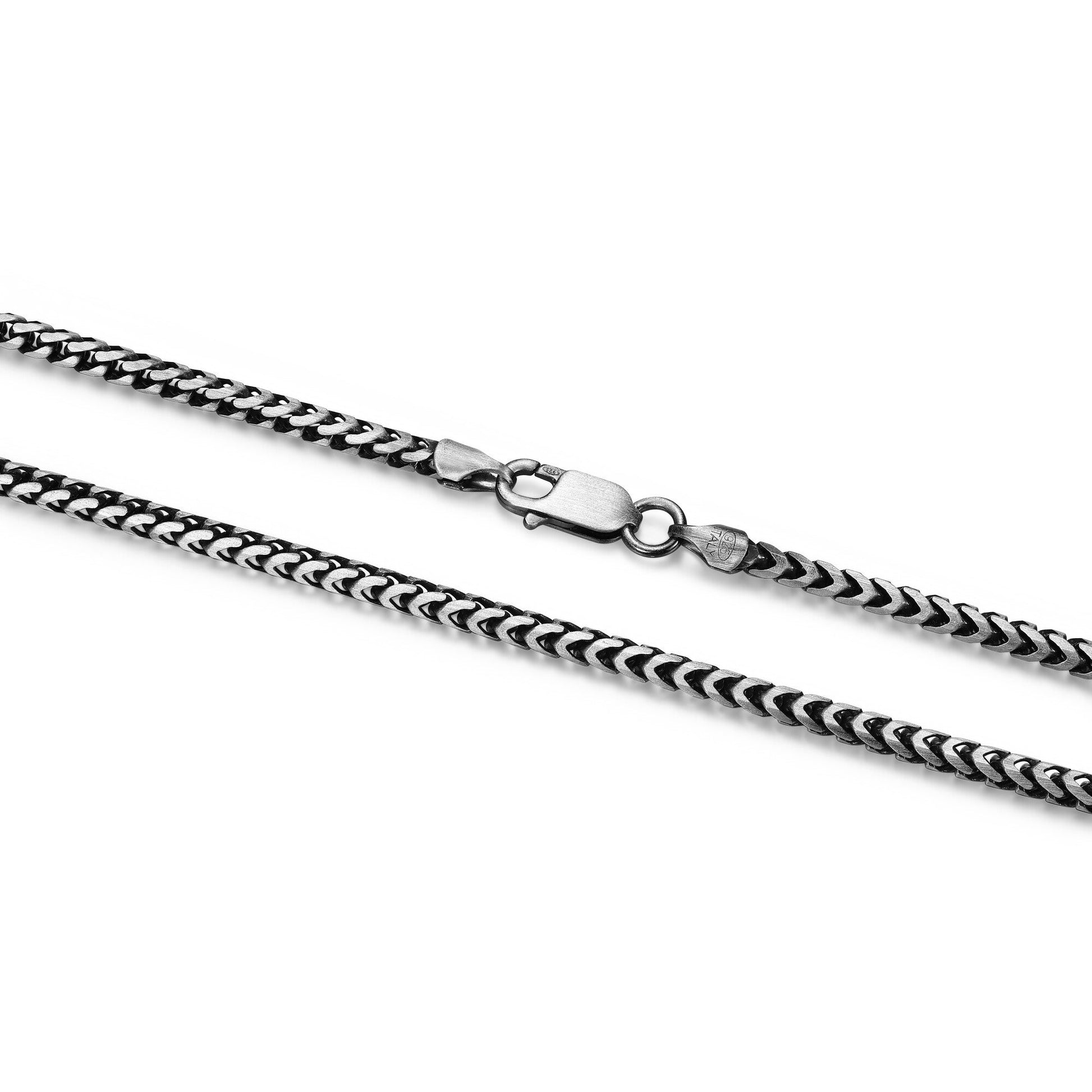 Italian Chain Brushed Gunmetal Franco Chain Necklace - 22" - UN29 | ethos