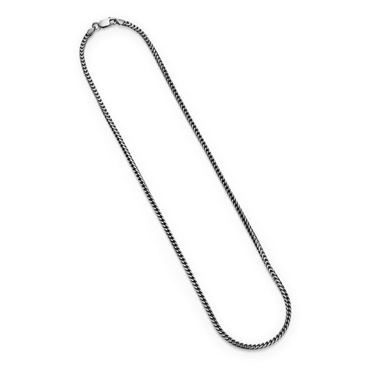Italian Chain Brushed Gunmetal Franco Chain Necklace - 22" - UN29 | ethos