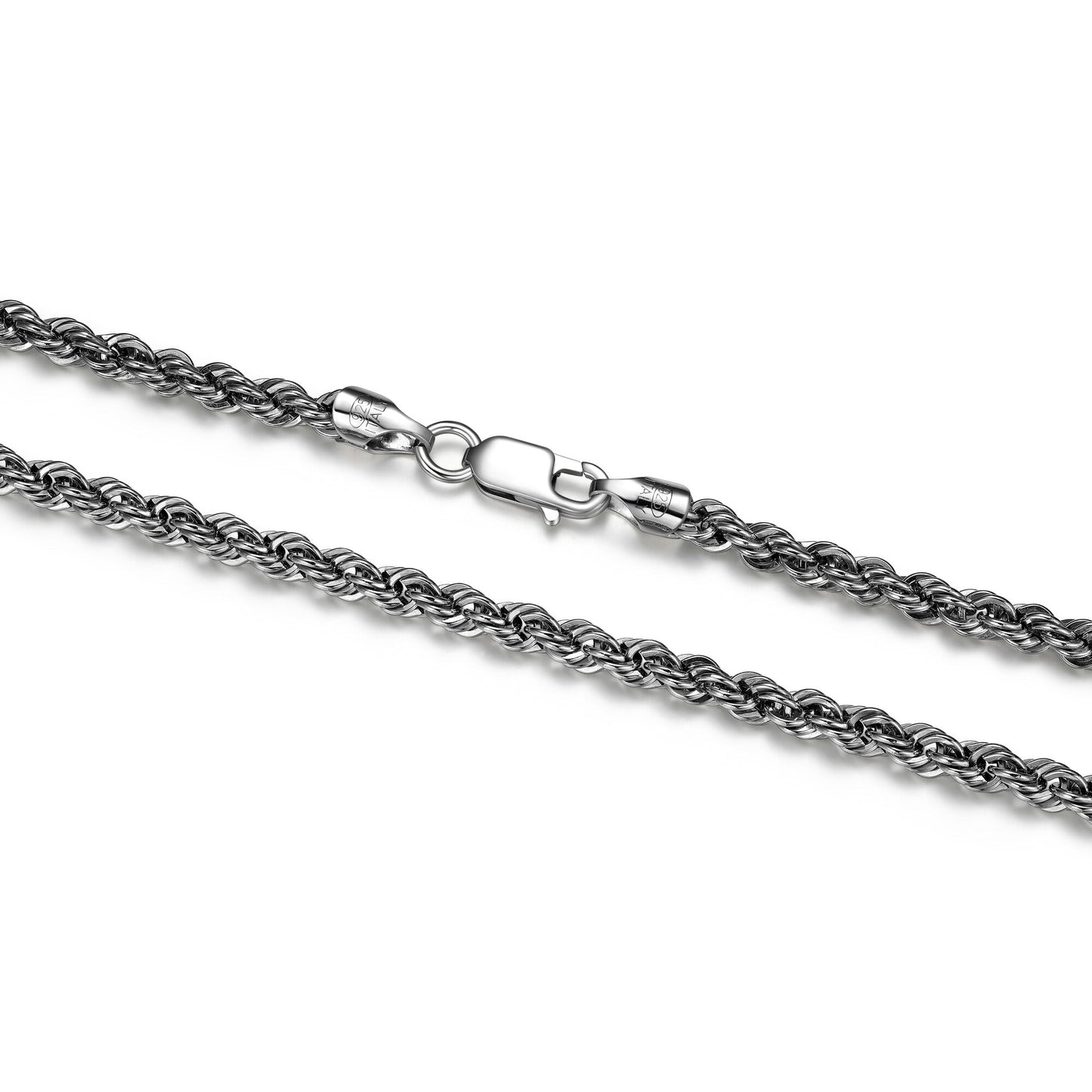 Italian Chain Rhodium Plated Silk Rope Necklace - 24" - UN40 | ethos
