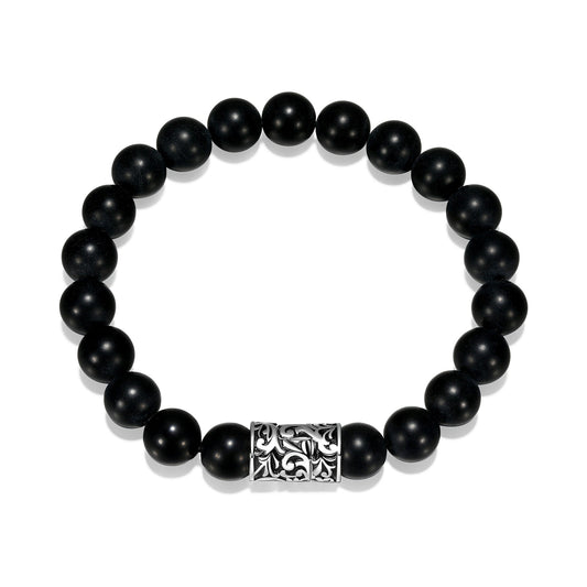 Black Chisel Sterling Silver Bracelet - UB0010 | ethos
