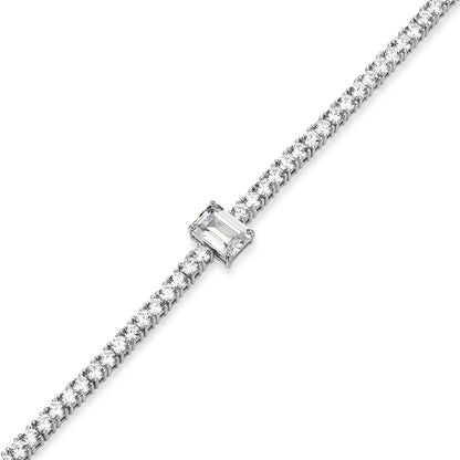 MB0152W - Emerald Solitaire Tennis Bracelet | Monte Luna
