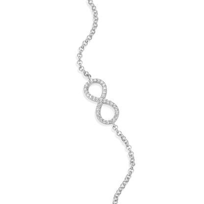 Infinity Bolo Bracelet in Rhodium-Plated Sterling Silver | M by Monte Luna