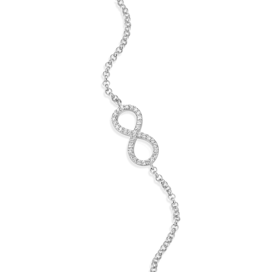 Infinity Bolo Bracelet in Rhodium-Plated Sterling Silver | M by Monte Luna