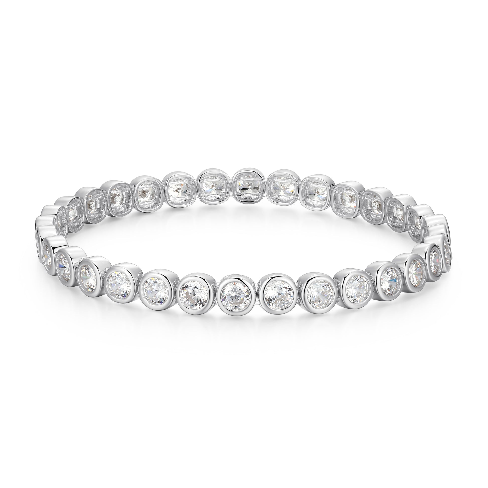 RB0195WS - 6.5 Inch Bezel Set Stretch Bracelet | reign