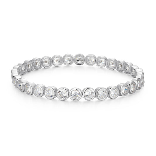 RB0195WS - 6.5 Inch Bezel Set Stretch Bracelet | reign