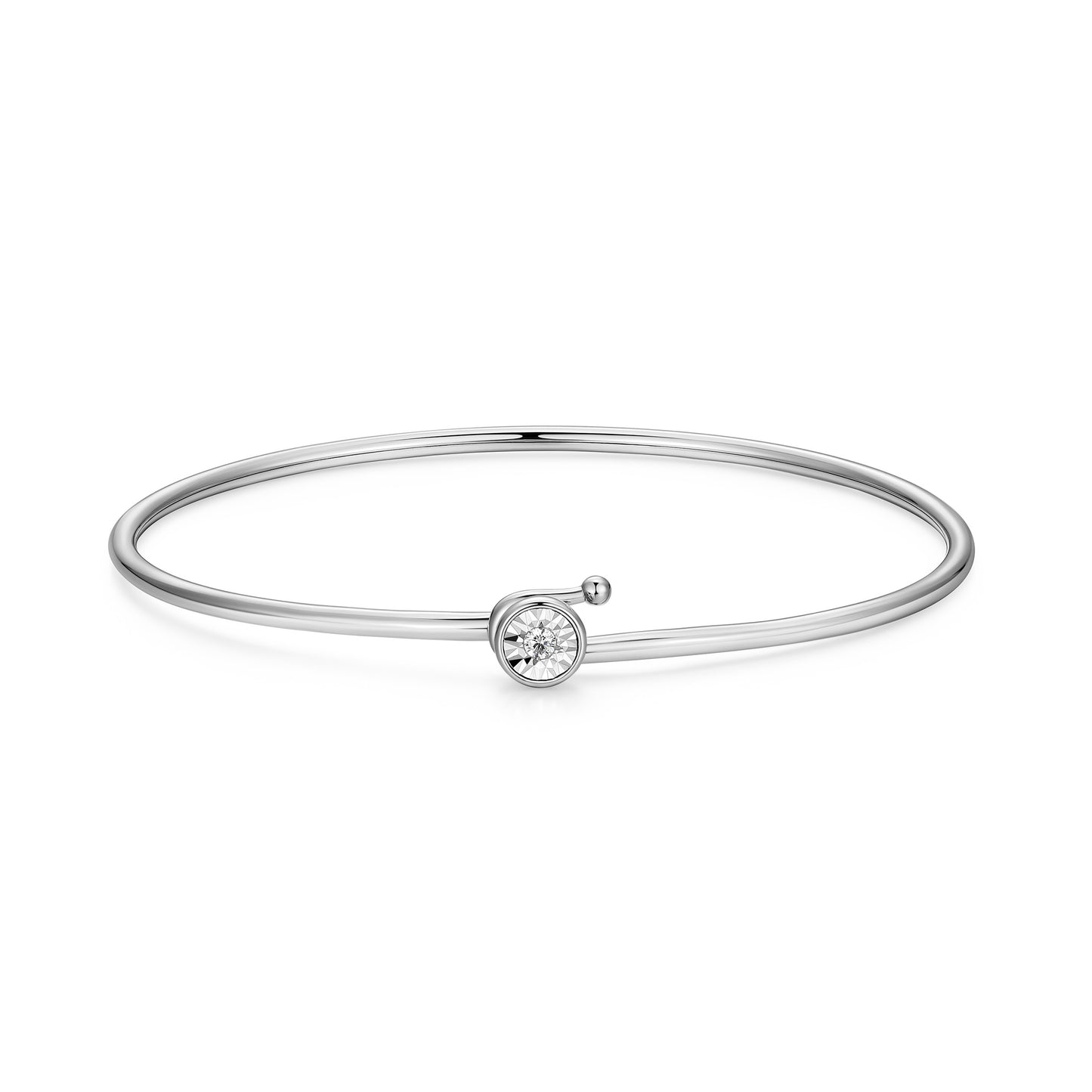 BB0258W - Bezel-Set Lab-Created Diamond Flex Bangle | m by monte luna