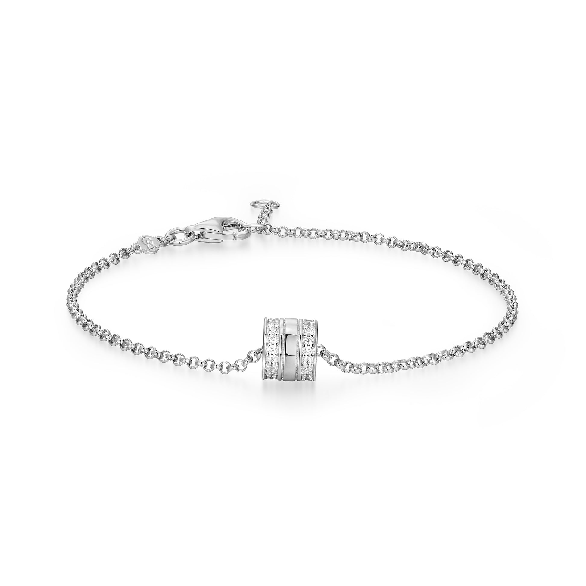 BB0273W - Rondelle Charm Lab-Created Bracelet | m by monte luna
