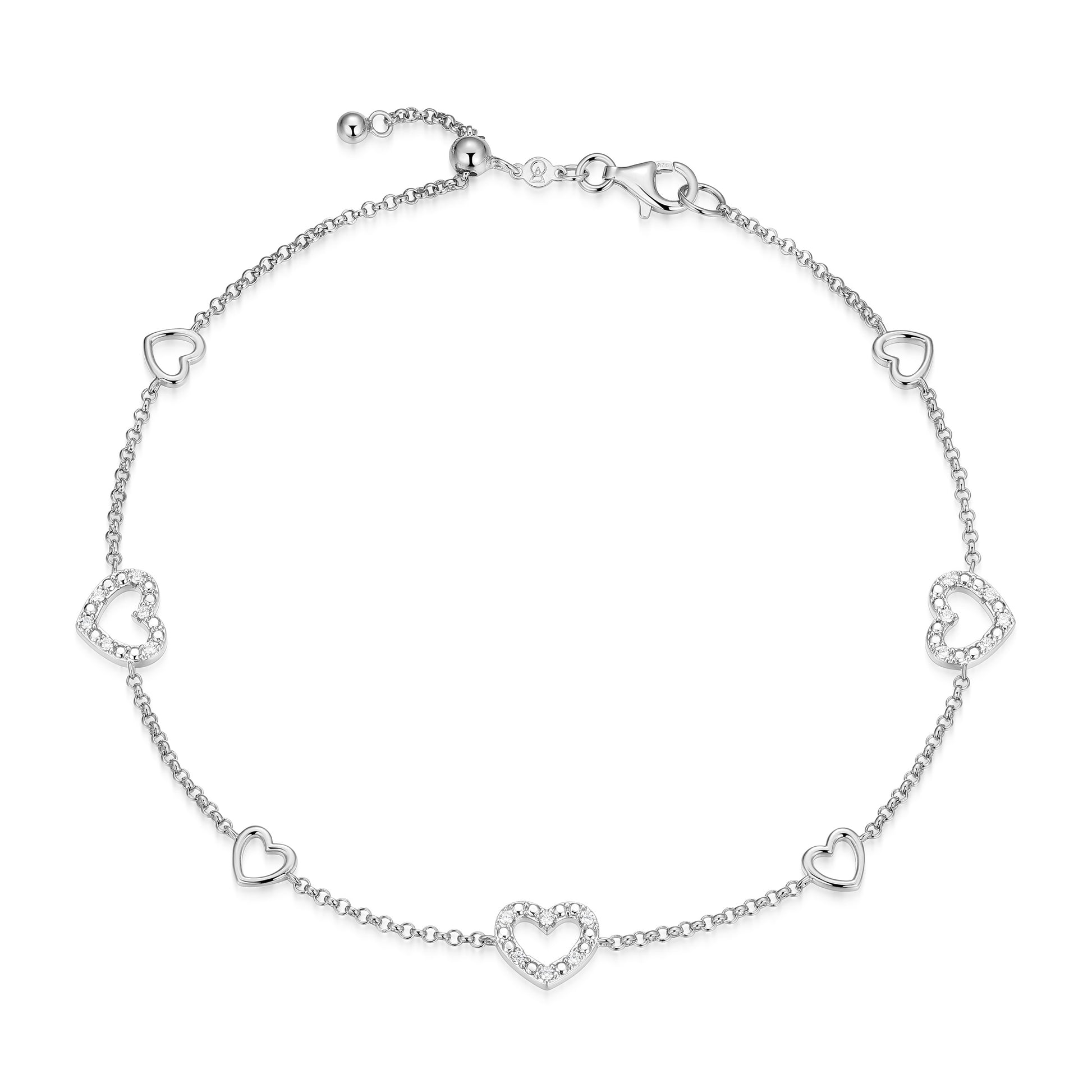 BA0274W - AmorÃ© Station Lab-Created Diamond Bolo Anklet | m by monte luna