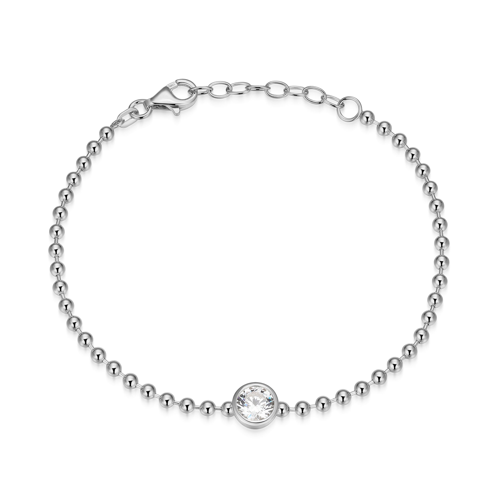 RB0182 - Round-Cut CZ Beaded Bracelet | reign