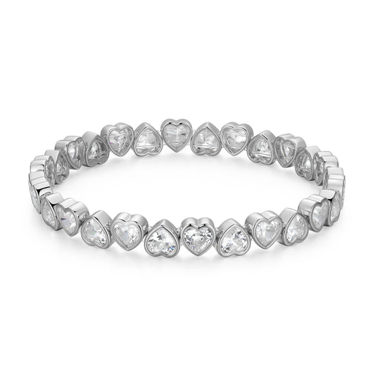 RB0200W - Heart CZ Stretch Bracelet | reign