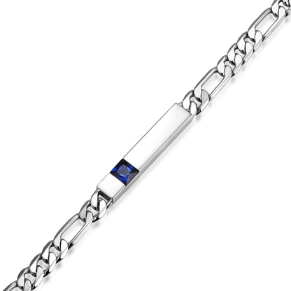UB0121 - Sovereign Lab-Created Sapphire Figaro Chain Bracelet | ethos