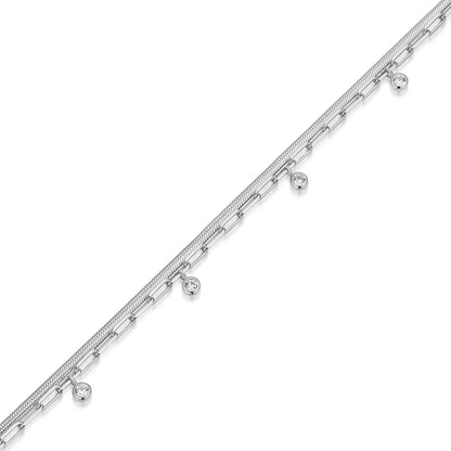 BB0306W - Dangling Station Double Chain Bracelet | m by monte luna
