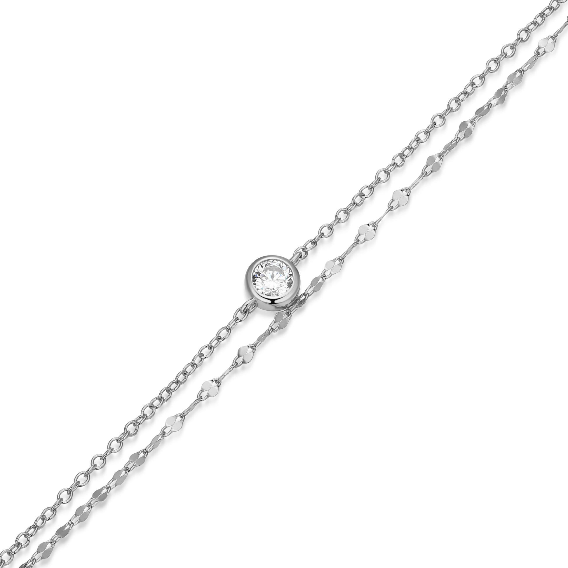 BB0305W - Lumachina & Forzatina Cable Double Chain Bracelet | m by monte luna