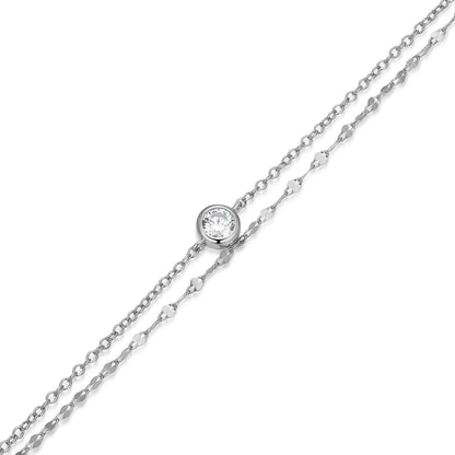 BB0305W - Lumachina & Forzatina Cable Double Chain Bracelet | m by monte luna