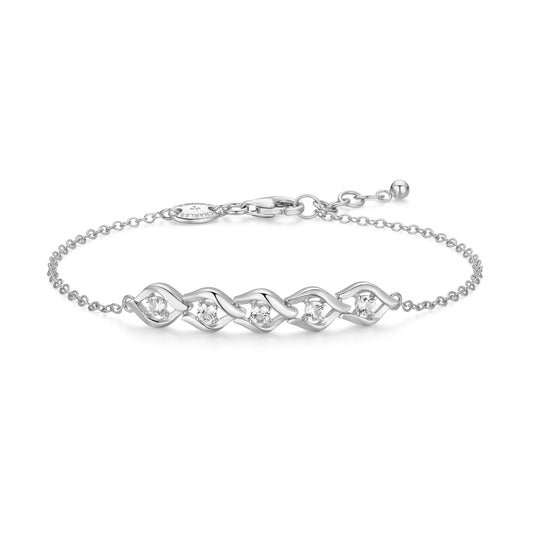 CB0189 - Intertwined Created White Sapphire Bracelet | charles garnier