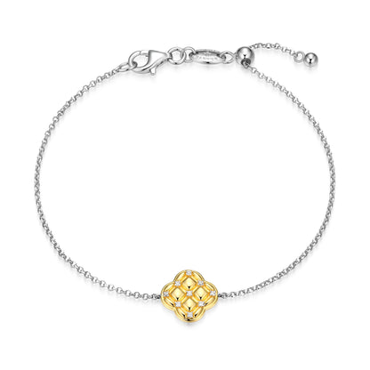 CB0217 - Quilted Clover Adjustable Bolo Bracelet | Paris 1901