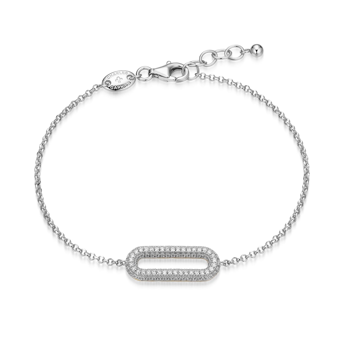 CB0222 - Reversible Pavé-Quilted Paperclip Bracelet | Paris 1901
