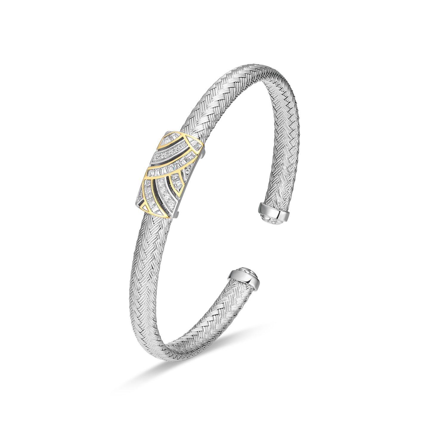 CB0225 - Two-Tone Baguette Cuff | Paris 1901