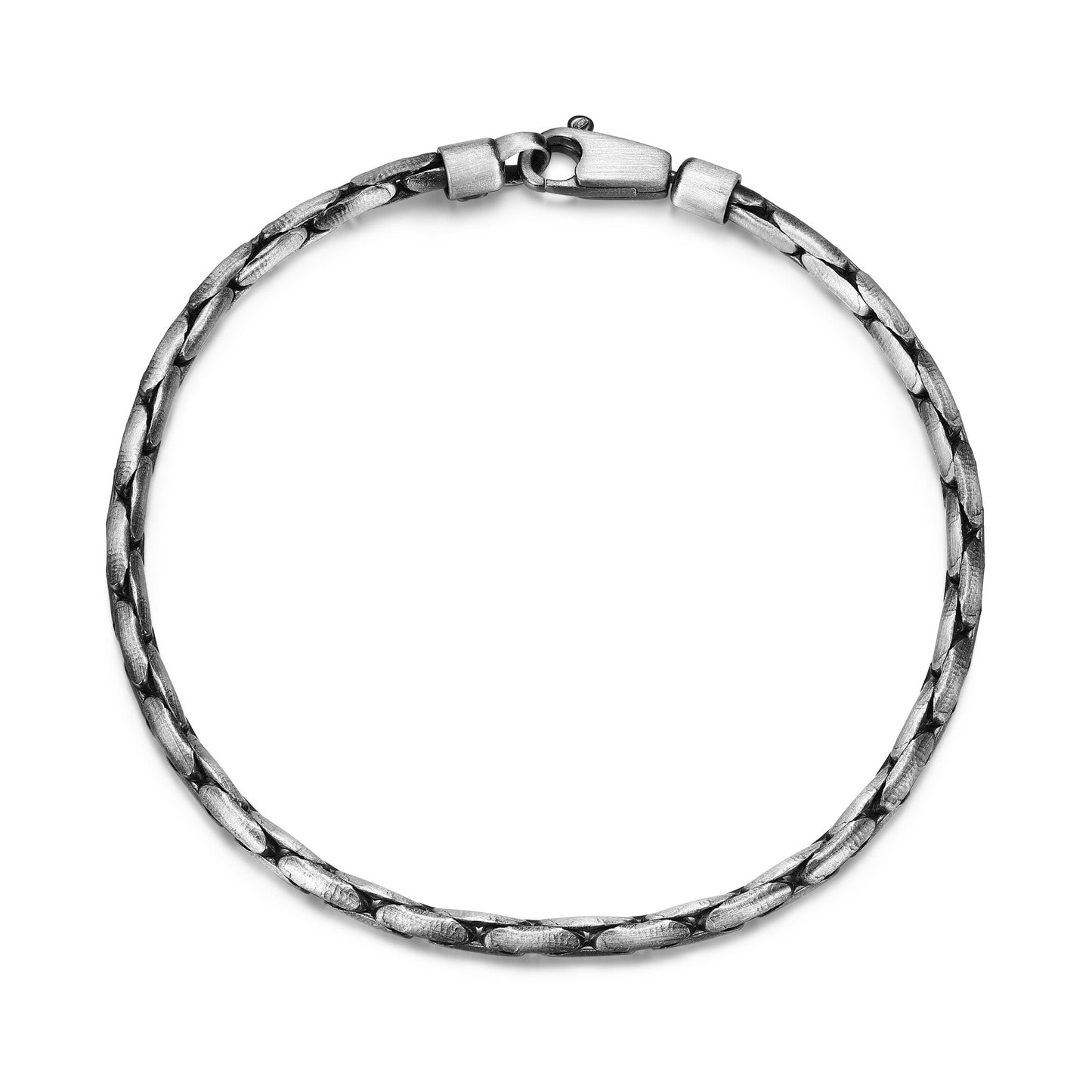 Italian Chain Brushed Gunmetal Boston Bracelet - 8.5" - UB30 | ethos