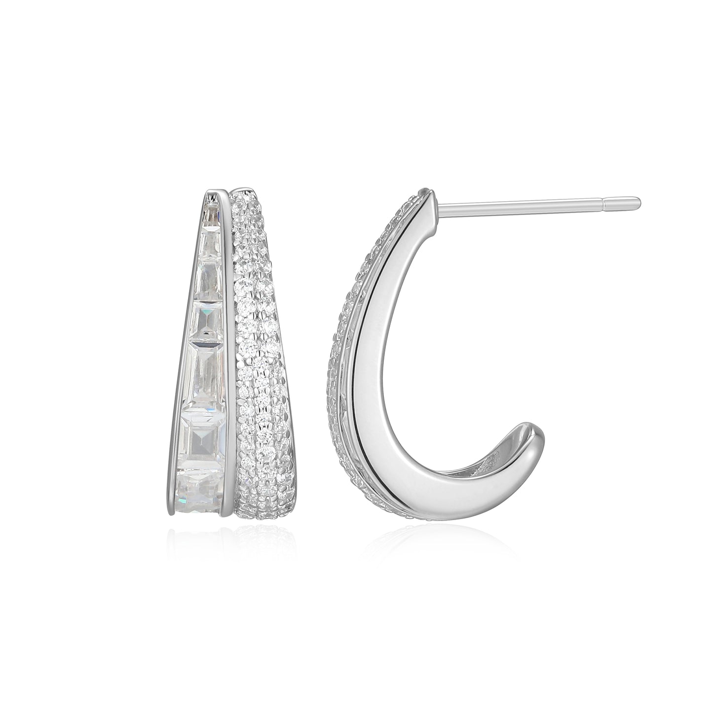 CE0223 - Baguette J-Hoop Earrings | Paris 1901