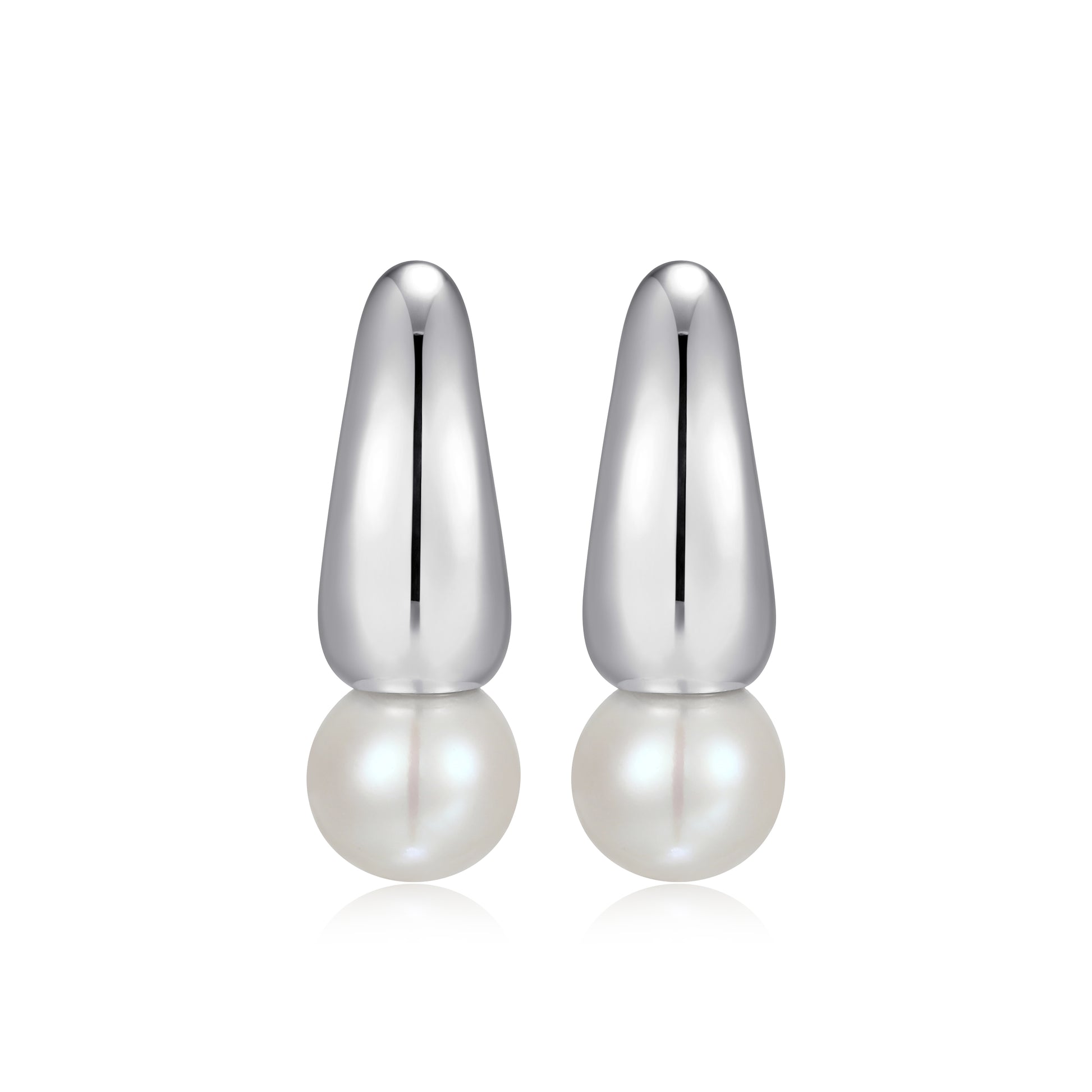 RE0207W - Freshwater Pearl J-Huggie Earrings | reign