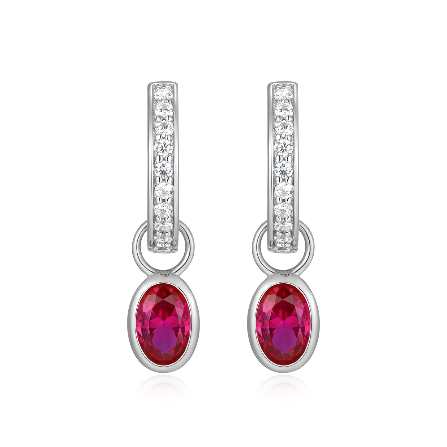 BE0227W - July Birthstone Charm Huggie Earrings | m by monte luna