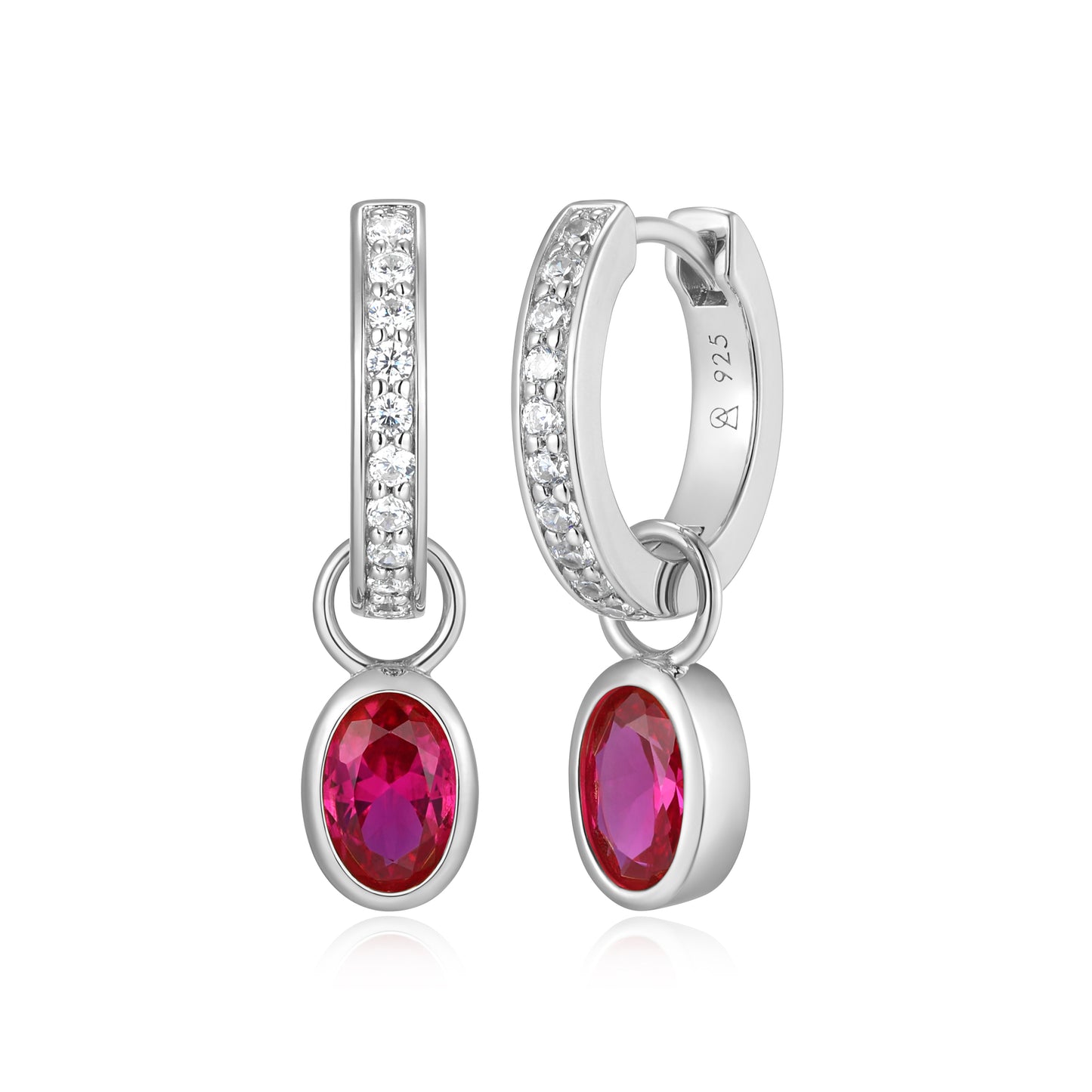 BE0227W - July Birthstone Charm Huggie Earrings | m by monte luna