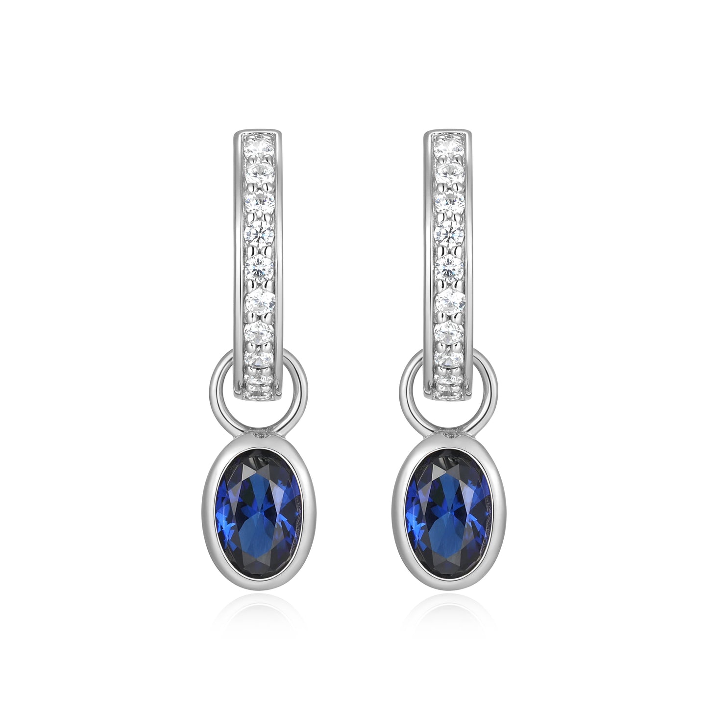 BE0229W - September Birthstone Charm Huggie Earrings | m by monte luna