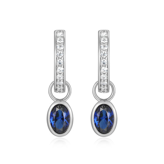 BE0229W - September Birthstone Charm Huggie Earrings | m by monte luna
