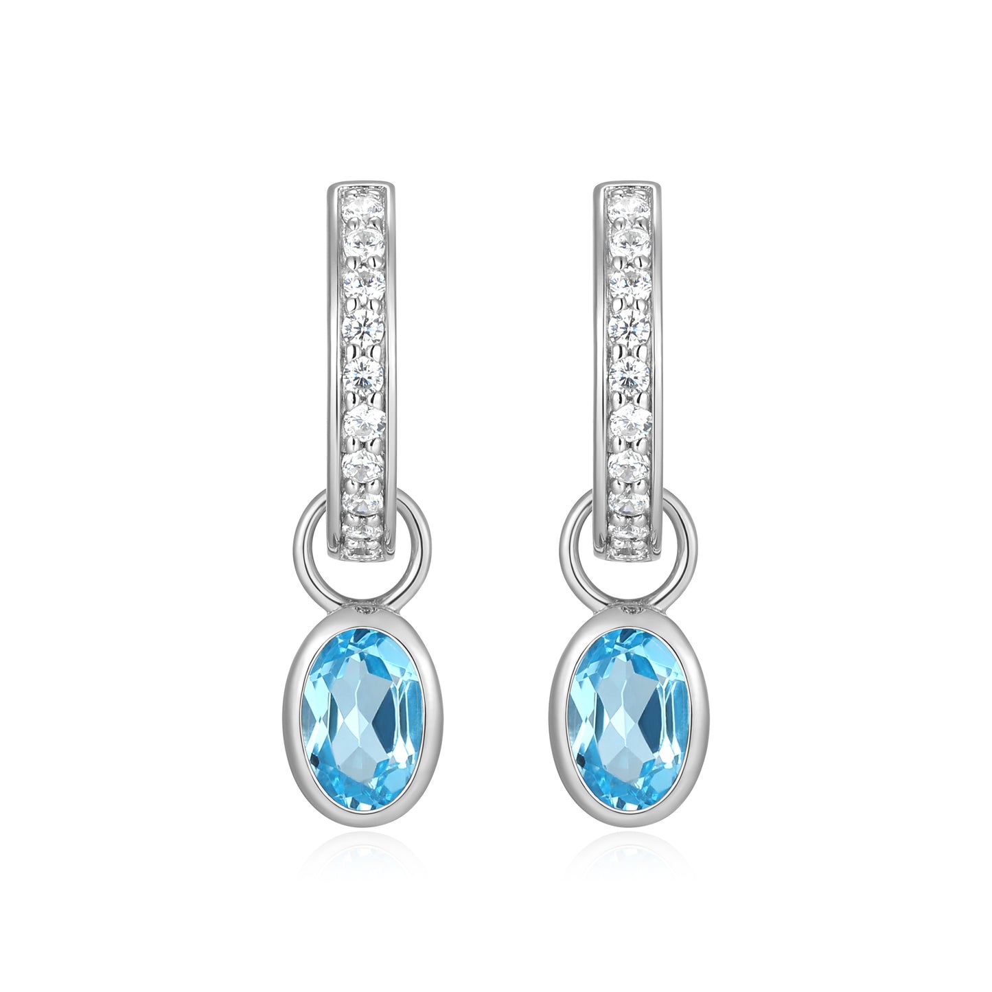 BE0223W - December Birthstone Charm Huggie Earrings | m by monte luna